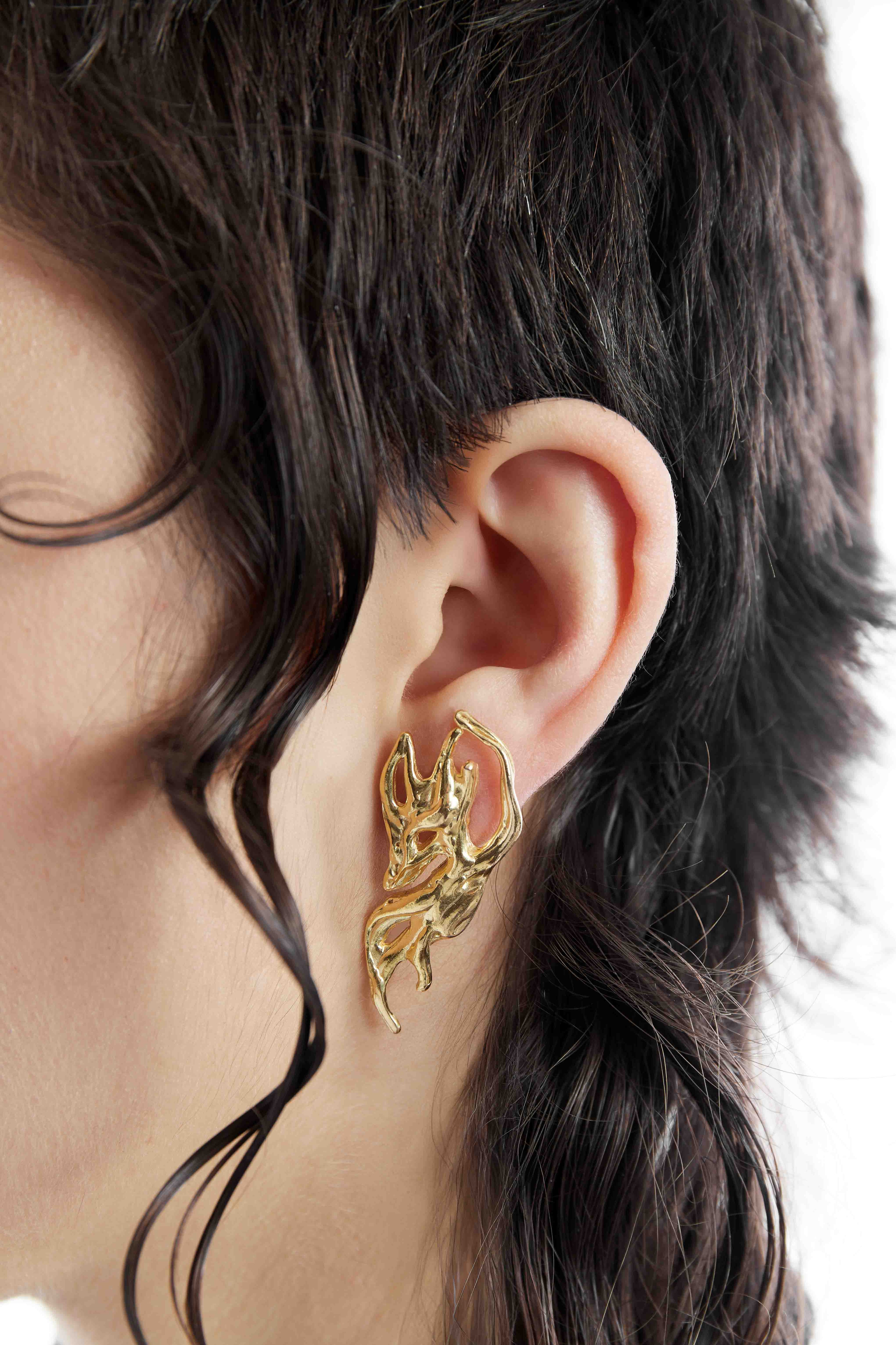L EARRINGS - Gold plated